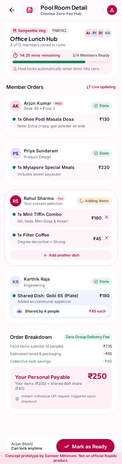 Stitch design: shared cart